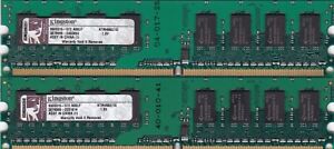 2GB 2x1GB PC2-5300 KINGSTON KTM4982/1G DDR2-667 QIMONDA CHIPS Desktop Memory Kit