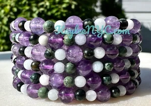 Wholesale Lot 6 Pcs Natural Crystal Pisces Zodiac Stretch Bracelet Healing - Picture 1 of 4