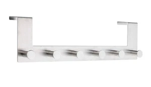 Türhaken 6 Haken Hakenleiste Edelstahl silber Hängehaken Garderobe Türgarderobe - Bild 1 von 1