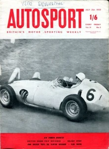 Revista Autosport 31 de julio de 1959 Gran Premio de Gran Bretaña MGA 1600 Clermont-Ferrand - Imagen 1 de 1