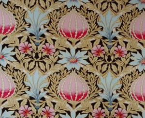 Floral Fabric ART NOUVEAU Pink Blue TIMELESS TREAS Quilters Cotton BY THE YARD - Picture 1 of 3