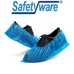 Safetyware CPE Anti-Skid Waterproof Disposable Shoe Covers Protector Bulk - Picture 1 of 9