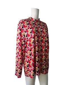 T-shirt bianca top taglia 20 donna Greta Swirl rosa e rosso mix nuova EU48 PREZZO AL PUBBLICO £80 - Foto 1 di 12