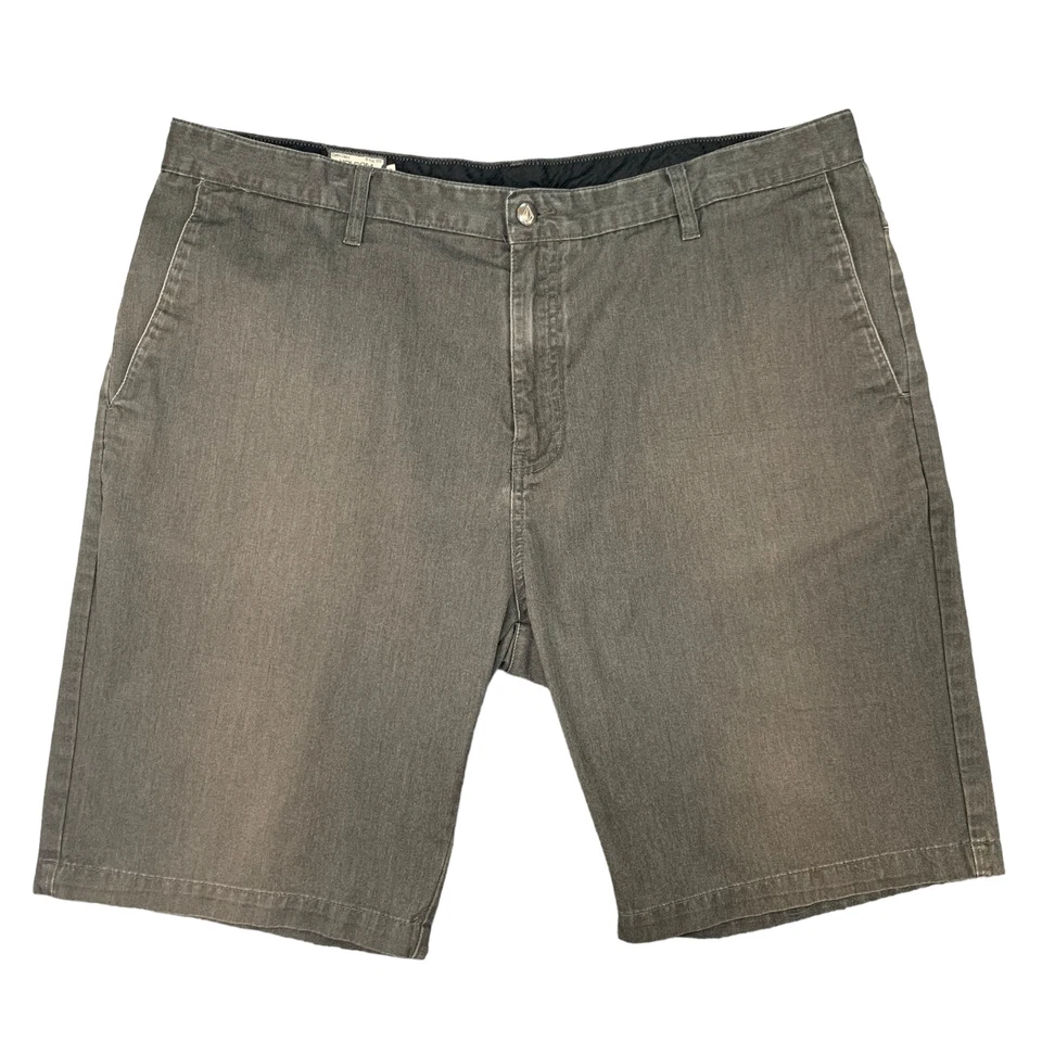 Volcom Shorts Mens 40 Charcoal Gray Cotton Blend Embroidered Logo Dockside Chino - Image 1 of 4