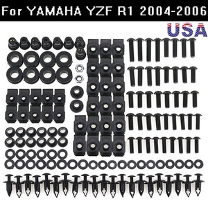 LoveMoto Full Motorcycle Fairing Bolt Screw Kit For Yamaha YZF 1000 R1 07 08 YZF1000 R1 2007 2008 New Body Screws Aluminum Fasteners Hardware Clips Silver
