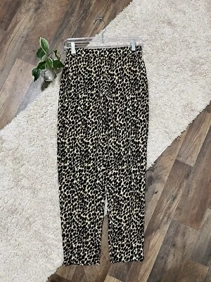 Pantalones Cortos J.crew Talla 0 Marrón Negro Estampado Leopardo Relajados Cónicos Foto 1 de 4