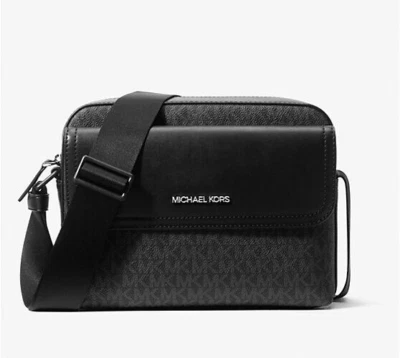 Michael Kors Cooper Medium Signature Logo Camera Bag Black - Image 1 of 4