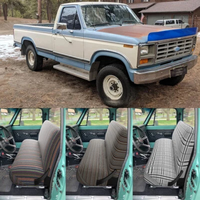 Cubiertas de asiento de banco de tamaño completo para Ford F100 F150 F250 F350 F600 Foto 1 de 4