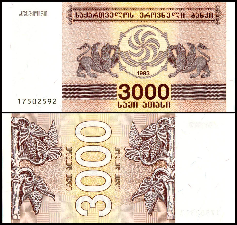 Georgia 3000 Kuponi P#45 (1993) Georgian National Bank UNC - Image 1 of 1