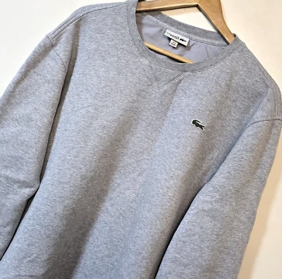Lacoste 3Xl (Fr8) Pit To Pit 28"=71 cm), Light Grey C-Neck Sweatshirt (V1235) - Image 1 of 4