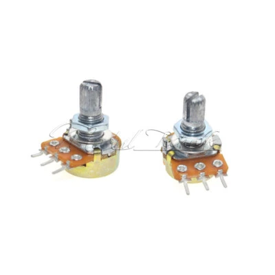 10PCS B20K OHM Linear Taper 15MM Shaft 3 Pin Rotary Potentiometer with Nuts - Image 1 of 4