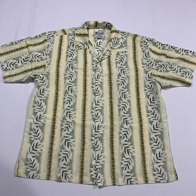 Camisa BC Ethic Para Hombres XL Manga Corta Botón Frontal Hawaiana Floral Ondas De Colección Foto 1 de 4