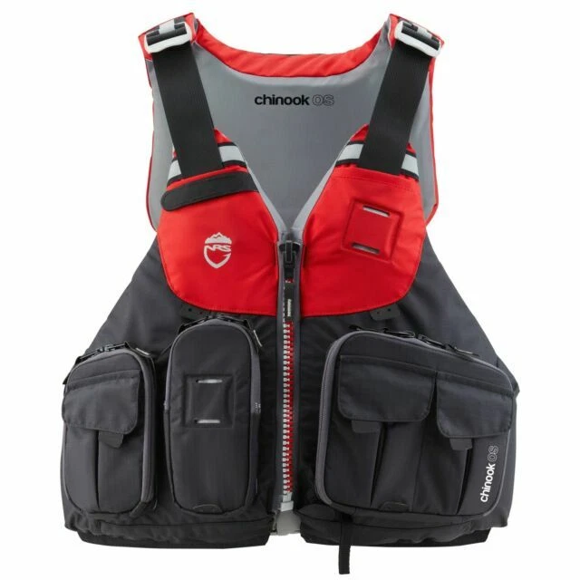 NRS Chinook OS Fishing PFD Life Jacket - Red, Size XS/M