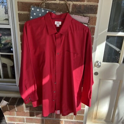 Cutter & Buck Mens Stretch Red Big & Tall Button Down Shirt 2xb 2tg - Image 1 of 2