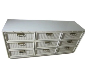 Hollywood Regency Style Dresser 9 Drawers Cream - Picture 1 of 10