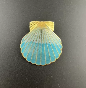 Ciondolo Siti Cloisonne tono oro e blu acqua - Foto 1 di 4