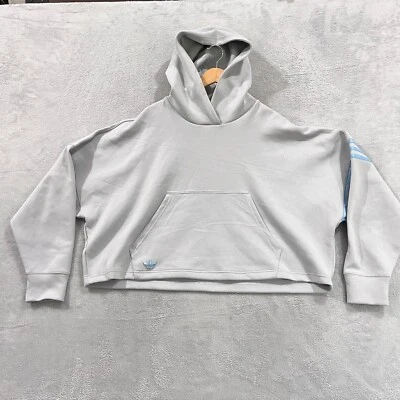 Adidas Originales Sudadera con Capucha Recortada Para Mujer 2X Sudadera Logo Azul Claro Y2K Nueva Con Etiquetas Foto 1 de 4
