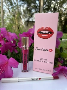 Matte Liquid Lipstick And Pencil Liner Set Fucsia Lipstick Color Set - Picture 1 of 6