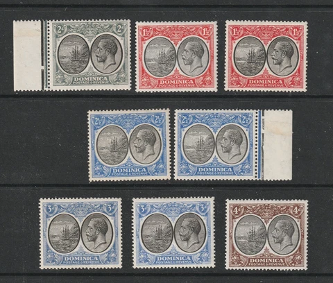 Dominica 1923 collection of 8 mint hinged Cover
