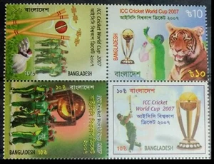 113.BANGLADESH 2007 SETENANT SET/4 STAMP ICC CRICKET WORLD CUP. MNH - Picture 1 of 1