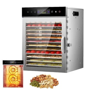 12 Trays Food Dehydrator Machine Stainless Steel 800W Jerky Fruit Drying - Picture 1 of 14
