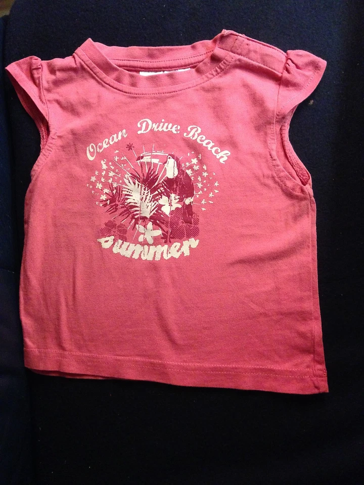 Baby Shirt TShirt rosa 74 80 summer Baumwolle 40 Grad waschbar wie neu - Bild 1 von 1