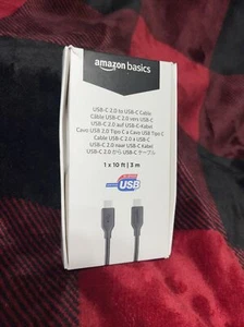 AMAZON BASICS USB C Fast Charging 60W 10 Foot Cable USB-C to USB-C. (WTF2) - Picture 1 of 1