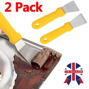 2Pcs Oven Cleaning Scraper Stainless Steel Kitchen Stoves Scraper Induction Hob - Picture 1 of 10