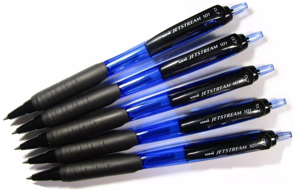 5 x NEW UNI-BALL Retractable Jetstream SXN-101 0.7mm Blue Ball point pen Japan - Image 1 of 4