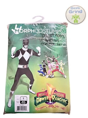 Mighty Morphin Power Rangers 变形套装黑色服装连体成人 L — 第 1/2 张图片