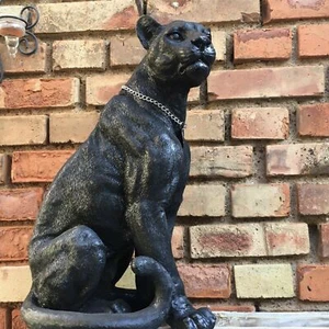 XXL 53cm Panther Figur Löwe Outdoor Gartenfigur Deko Skulptur Groß Buddha 1- - Bild 1 von 10