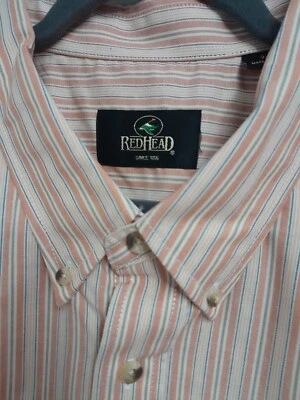 Red Head Shirt Mens 3XL Easy Care Chambray Button Up Short Sleeve Pocket NWT - Image 1 of 4