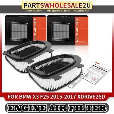 2x Filtro de aire del motor delantero para BMW X3 F25 2015 2016 2017 L4 2,0 L xDrive modelo 28d Foto 1 de 4