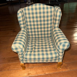 The Tender Art Collection Chair Green & Tan Plaid  - Picture 1 of 24