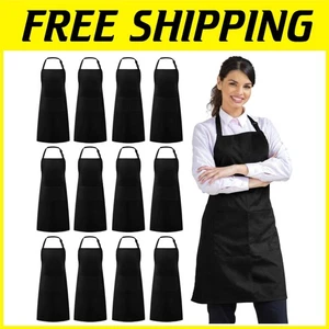 Adjustable Unisex Bib Apron 12 Pack - Picture 1 of 9