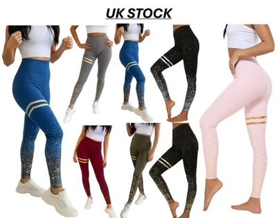 Leggings Ladies Womens Gym Yoga Active Sports Wear Stretch Fit Pants NEW - Image 1 of 4