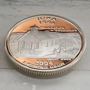 2004 - S camafeo PRUEBA 90% PLATA "Iowa" Estado Washington Cuarto ~ ¡Envío gratuito! - Imagen 1 de 5