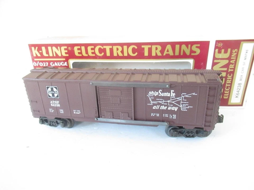 VINTAGE K-LINE TRAINS - 64238 SANTA FE CLASSIC MAP CAR  - 0/027- LN - BOXED- H1W - Image 1 of 1