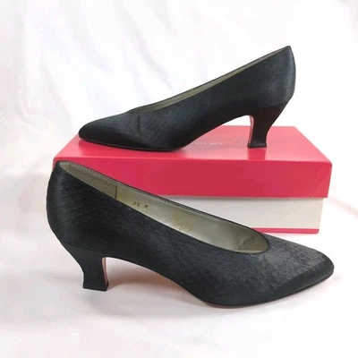 Sapatos de Salto Stilleto Liz Claiborne Feminino Tamanho 8.5 M Preto Tecido - Imagem 1 de 4