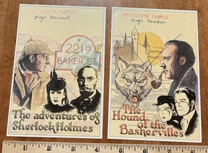 2 cartoline "campione stampa/errore" Sherlock Holmes ...vedi tutte le foto autenticate errore - Foto 1 di 10