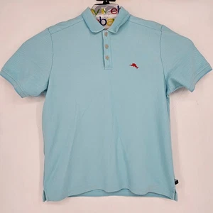 Tommy Bahama Polo Shirt Mens Large IslandZone Supima Cotton Trim Fit USA Flag - Picture 1 of 10