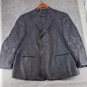 Kilburne Finch Blazer Tux Suit Jacket Black Lace Floral Slim Fit Mens 60L - Picture 1 of 11