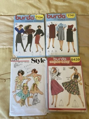 4 Used 1980s Sewing Patterns 3 Burda & One Style 3 Cut To Size 14 One To 12. - Image 1 of 4