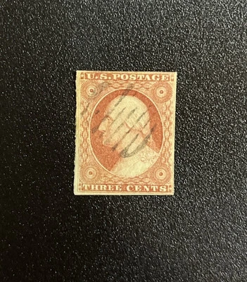 Scott 10 US Postage Stamp Type 1 1851-1857 Washington - Image 1 of 2