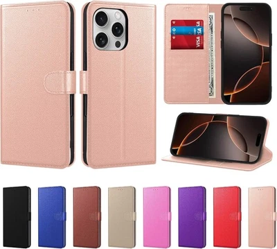 For Apple iPhone 7 Apple iPhone 7 Plus Classic Leather Wallet Cover Book Case - Image 1 of 4
