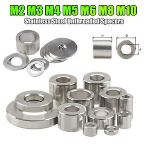 Edelstahl Abstandshalter Distanzhülsen M2 bis M10 Hülsen Buchse Distanzbuchsen - Picture 1 of 8