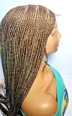 Braids Braided Wig. Fulani Cornrow Braids Full Lace with Baby Hair. 30in Braids - Image 1 of 4