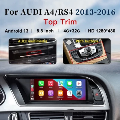 Radio de coche inalámbrico Apple Carplay pantalla táctil multimedia para Audi A4 RS4 2013-16 Foto 1 de 4