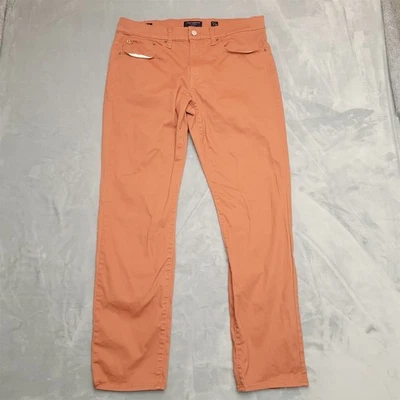 Calça Lucky Brand Masculina 34x32 Laranja Ferrugem Chino 121 Slim Fit Conforto Elástico - Imagem 1 de 4