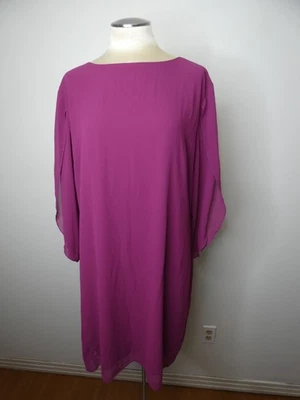Vestido recto Grace Karin para mujer 2XL NUEVO CON ETIQUETAS fucsia de gasa manga dividida cuello barco Foto 1 de 4